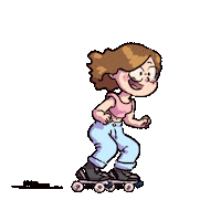 rachelpocket happy free wind skating Sticker