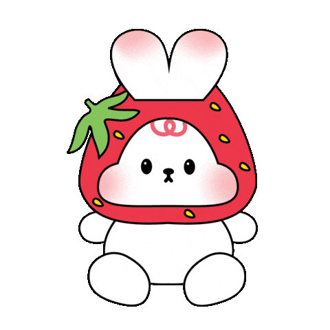 TOJIMoonGoo bunny rabbit strawberry tojimoongoo Sticker