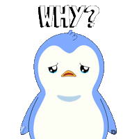 Why Me No Sticker by Pudgy Penguins