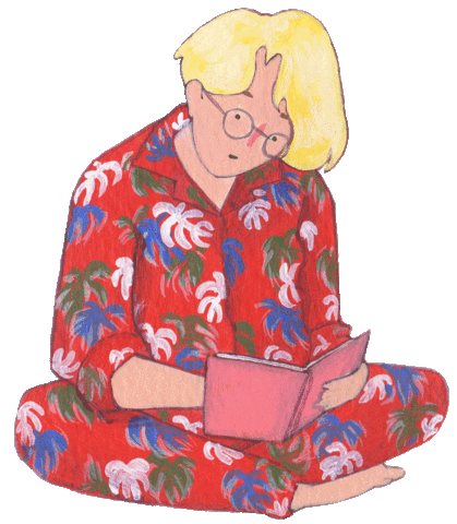 Girl Read Sticker by haenaillust