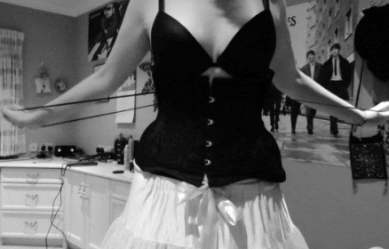 black and white corset GIF