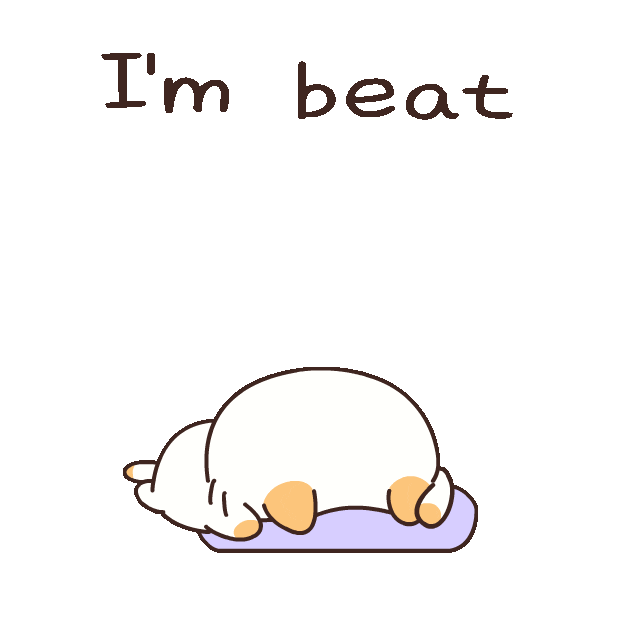 Tired Cat Sticker by catgrass