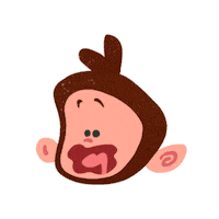 thisisteeandmo cartoon kids scream monkey Sticker