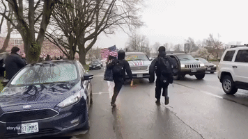 Police Intervene as Man Pulls Gun on Anti-Fascist Protesters in Salem, Oregon