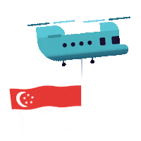 Flying Singapore Flag Sticker by CraveFX