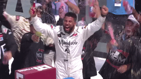 Excited Michigan International Speedway GIF by NASCAR