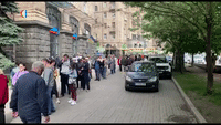 Long Line at Kyiv Post Office as Stamp Depicting Sinking of Russian Ship Launched