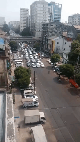 Yangon Drivers in Go-Slow Protest Against Military