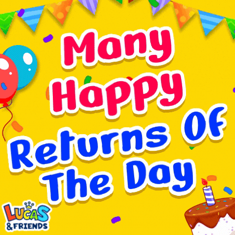 Celebrate Happy Birthday GIF by Lucas and Friends by RV AppStudios