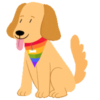Happy Golden Retriever Sticker by OnTheFuze