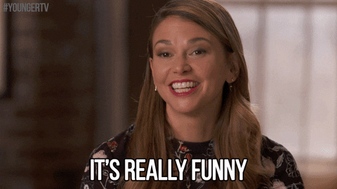 it's really funny sutton foster GIF by YoungerTV