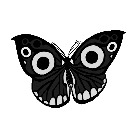 Happy Black Butterfly Sticker