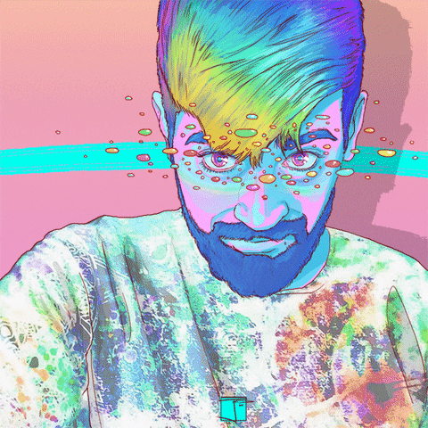 phazed digital art portrait psychedelics commission GIF