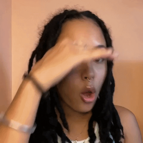 Celebrity gif. Closeup of Tangina Stone as she pretends to look around with a hand over her brow. She asks us twice: Cyan text, "Where's the lie?"