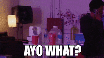 Celebrity gif. Faze Jsmooth looks around confused and says, “Ayo what?”