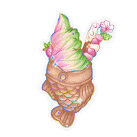 Ice Cream Flower Sticker