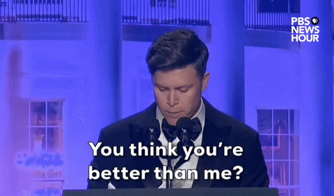 Colin Jost You Think Youre Better Than Me GIF by PBS NewsHour