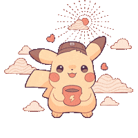 Happy Detective Pikachu Sticker