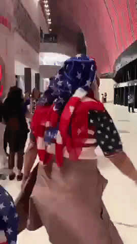 USA Fan Wears Headscarf at Match