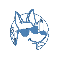 PawsForWalks dog blue dog walker pet sitting Sticker
