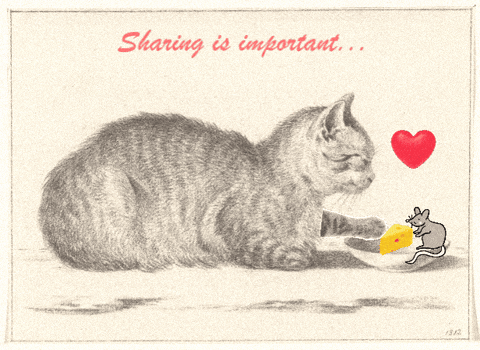 Cat And Mouse Sharing Is Caring GIF by GIF IT UP