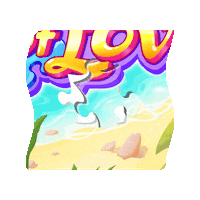 Ocean Puzzle Sticker by Bingo Blitz