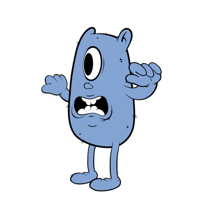 Scared Cartoon Sticker