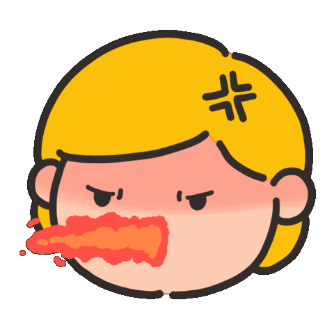 Angry Fire Sticker by iROiRO