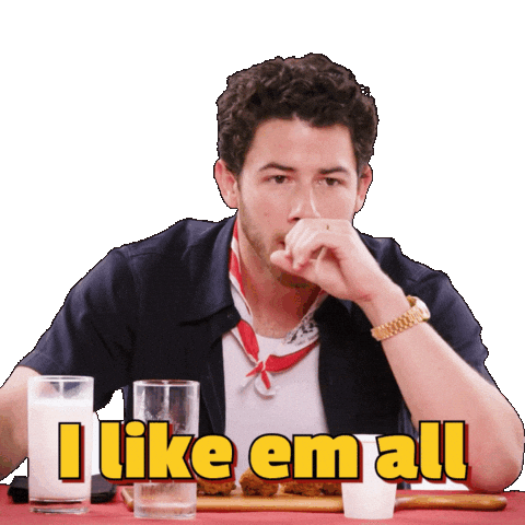 Cant Choose Nick Jonas Sticker by First We Feast