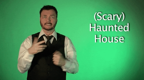 sign language scary haunted house GIF by Sign with Robert