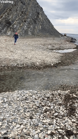 Creek Jump Attempt Ends with a Splash