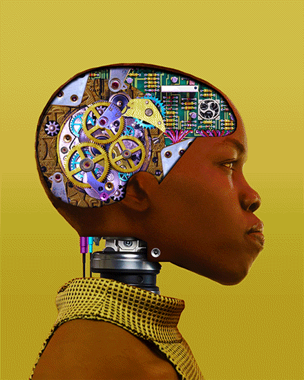 Robot Head GIF