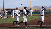 NevadaWolfPack happy celebration baseball high five GIF