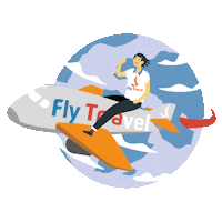 flytravelgoo fly paris flying familia Sticker