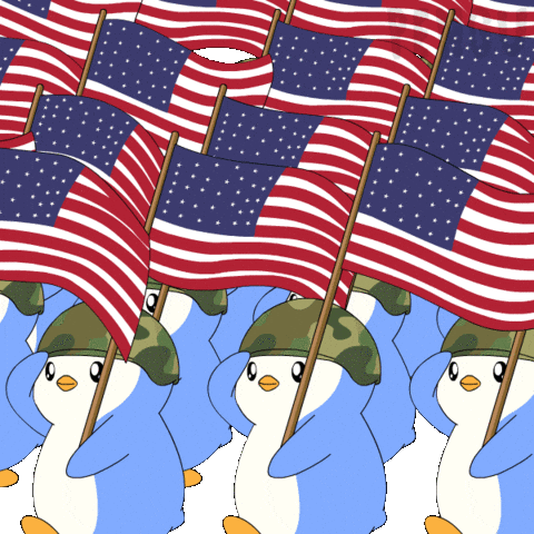 Saluting United States GIF by Pudgy Penguins