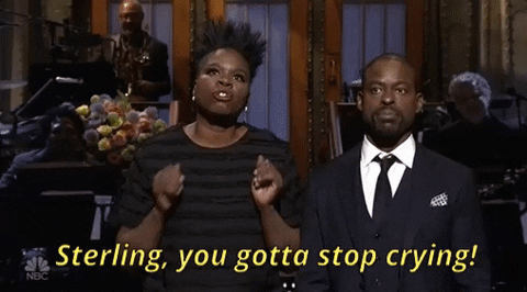 leslie jones crying GIF by Saturday Night Live
