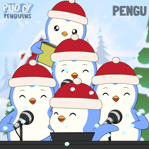 Merry Christmas Singing GIF by Pudgy Penguins