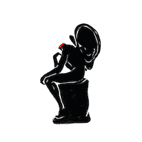 siddhikapse red thoughts blackandwhite ears Sticker