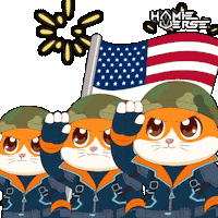 Independence Day Usa Sticker by Hamieverse
