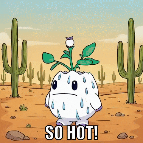 Sweating Hot Summer GIF by Magic Eden