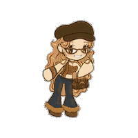 escapewithkitten art fashion chibi 70s Sticker
