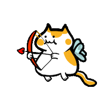 Cat Flying Sticker by Poku Meow
