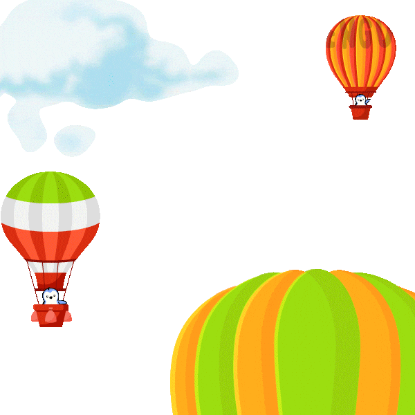 Flying Hot Air Balloon Sticker by Pudgy Penguins