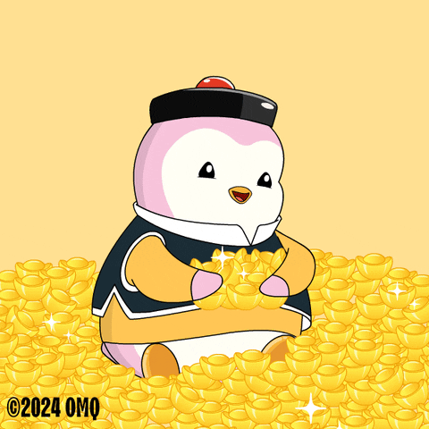 New Year Gold GIF by Pudgy Penguins