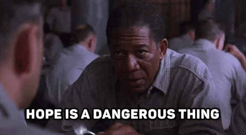 RabidDawgClassic morgan freeman shawshank redemption hope is a dangerous thing GIF