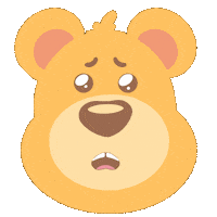 Scared Yellow Bear Sticker