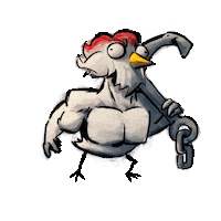 dracostudios chicken boardgames pollos wfci Sticker