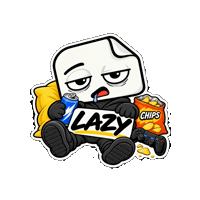 Tired Couch Potato Sticker by ZTIKIX