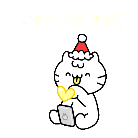 Merry Christmas Cat Sticker by Mikitti
