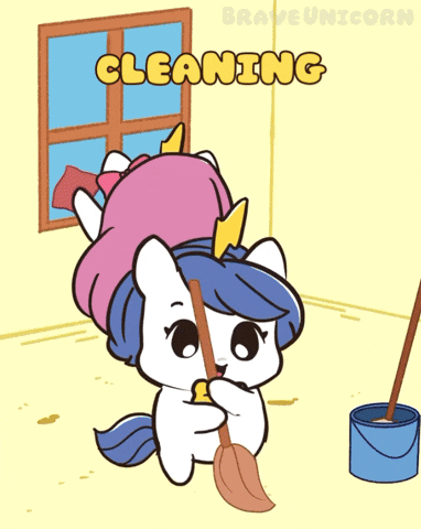 Cleaning Tidy Up GIF by Brave Unicorn